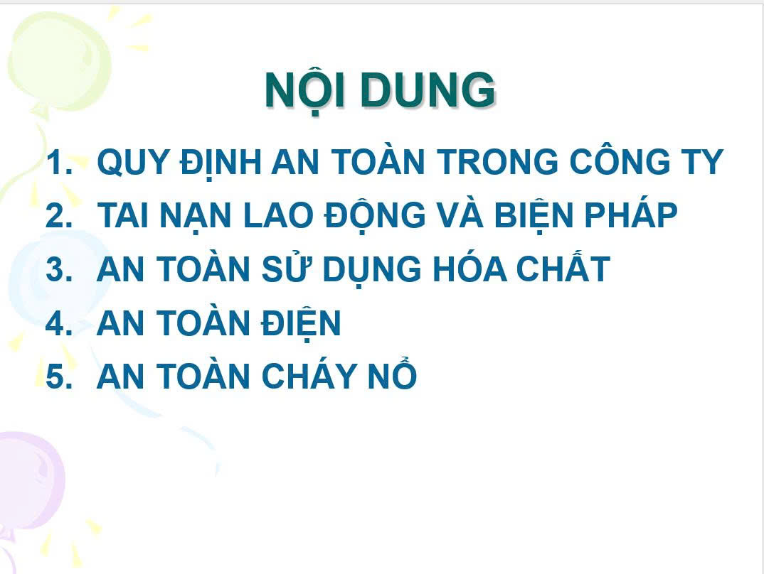 Các biện pháp An Toàn Lao Động tại Công ty